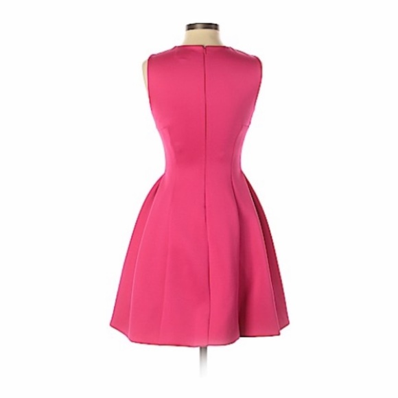 NWOT Calvin Klein Hot Pink Pleated Dress - Size 6 - Picture 2 of 6